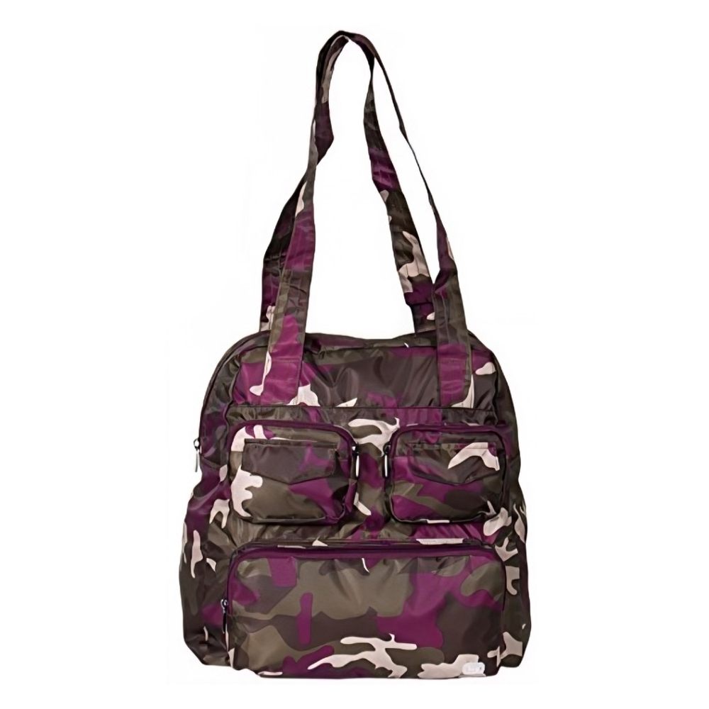 Lug Puddle Jumper Purple Berry Camo Camoflauge Print Packable Shoulder Bag